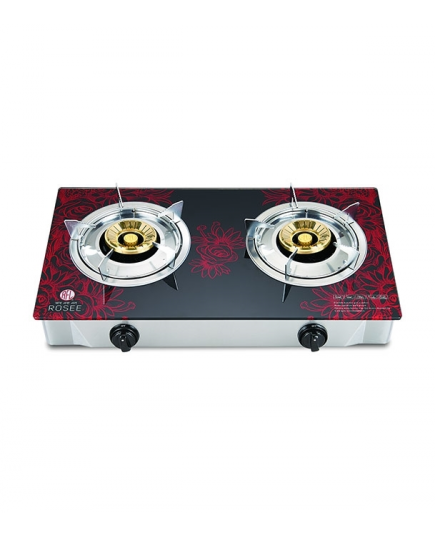 RFL Glass Double Gas Stove Rosee (Cylinder Gas)