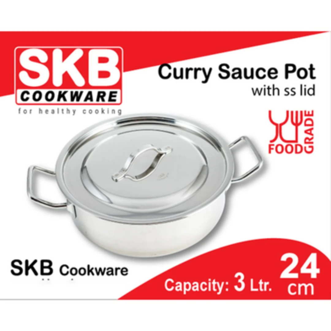 SKB 24CM Stainless Steel Curry Sauce Pot 304 Food Grade - Image 2