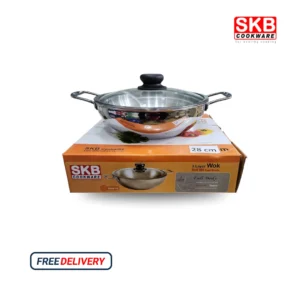 SKB 28cm 3 Layer WokPan Stainless Steel Food Grade 304 (Induction Supported)