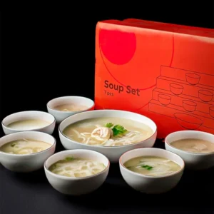 Ivory Soup Set With Platinum Lining - 7 Pcs Set