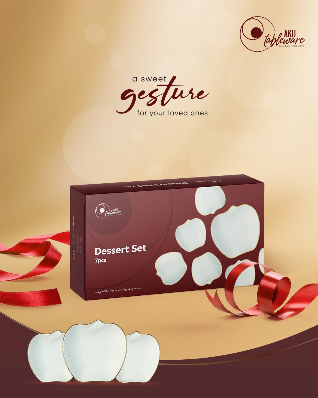 Akij Ceramic 7 pcs Apple set