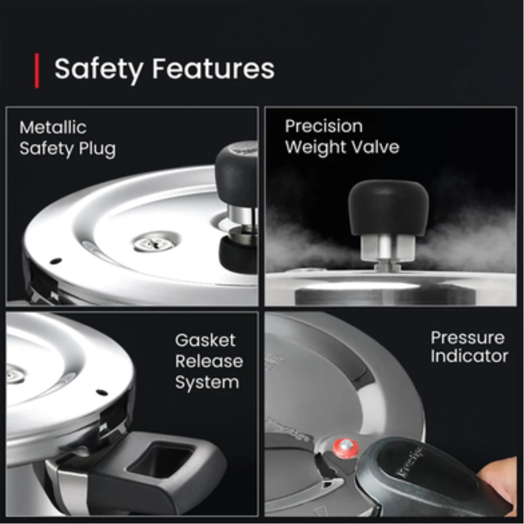 Prestige TRI-PLY BODY 6 Ltr Stainless Steel Pressure Cooker - Image 4