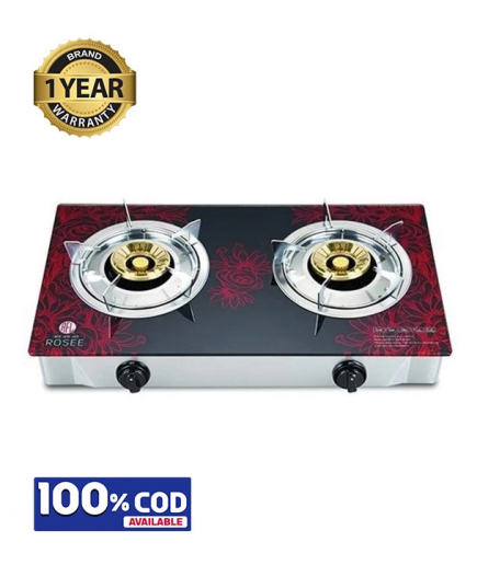 RFL Glass Double Gas Stove Rosee (Cylinder Gas) - Image 2