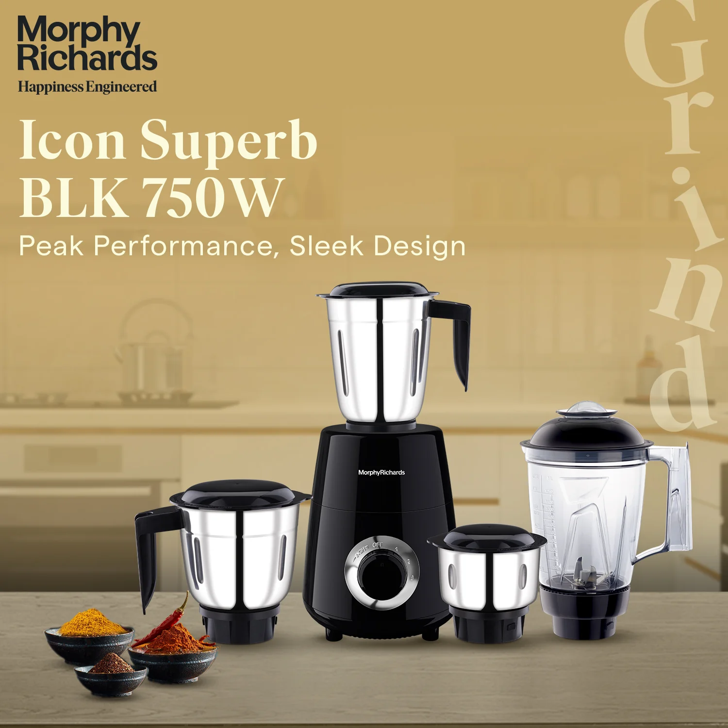 Morphy Richards Icon Superb Black 750W Mixer Grinder - Image 2