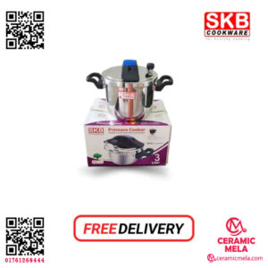 SKB 3 Ltr Stainless Steel Pressure Cooker Food Grade 304 (Whistle System)