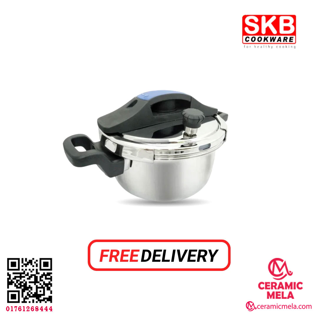 SKB 5 Ltr Stainless Steel Pressure Cooker Food Grade 304 (Whistle System) - Image 2