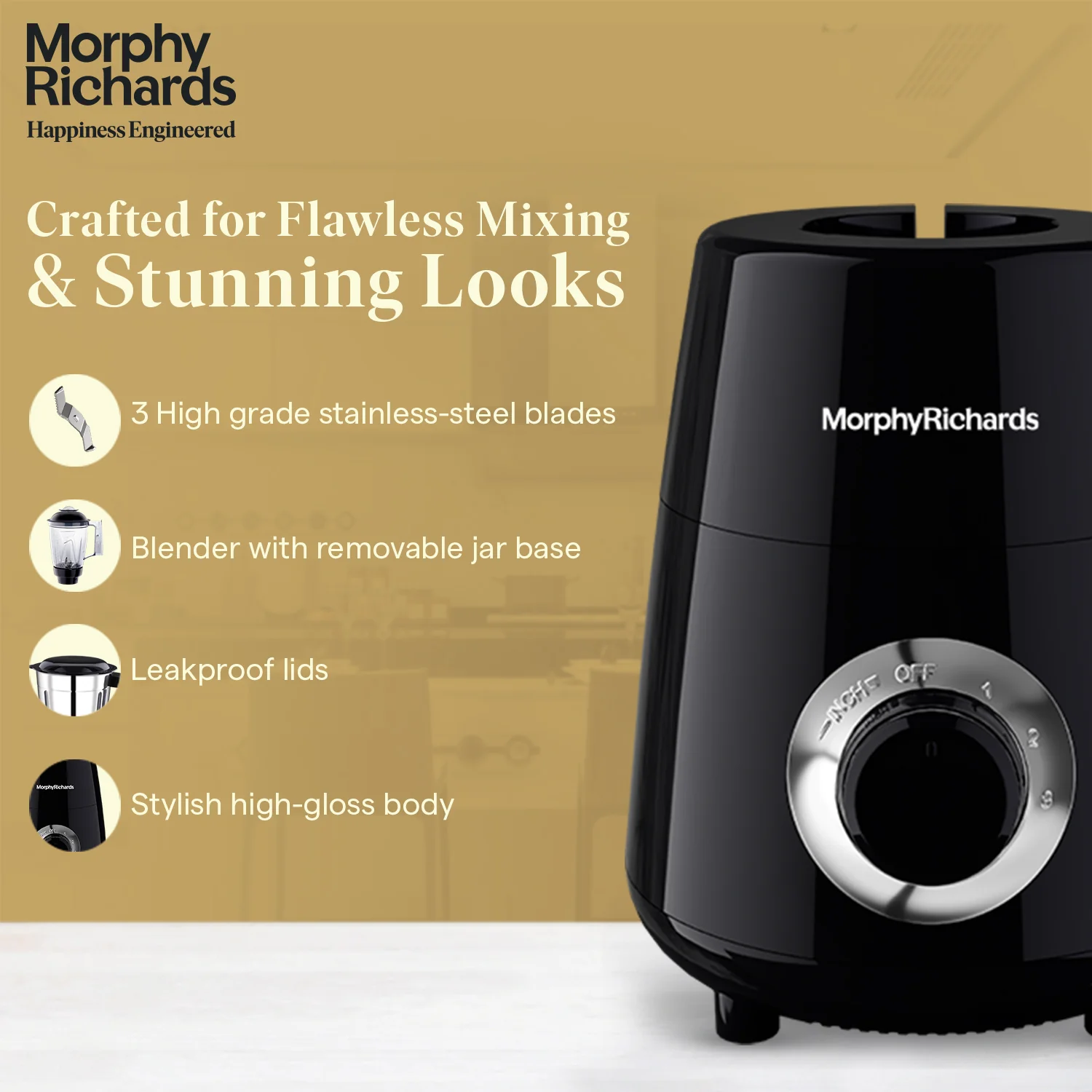 Morphy Richards Icon Superb Black 750W Mixer Grinder - Image 3