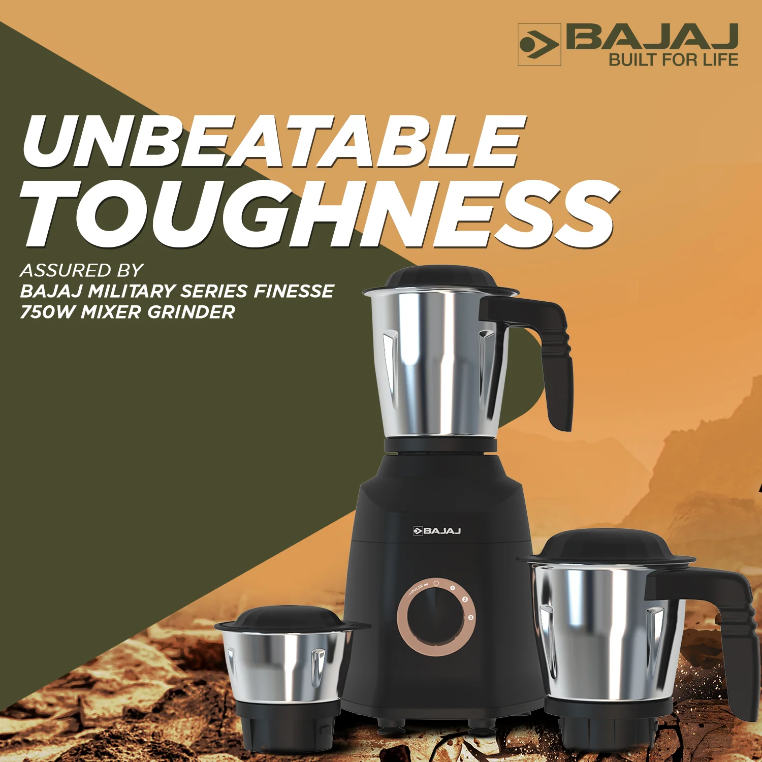 Bajaj Military Series Finesse 750W Mixer Grinder - Image 7