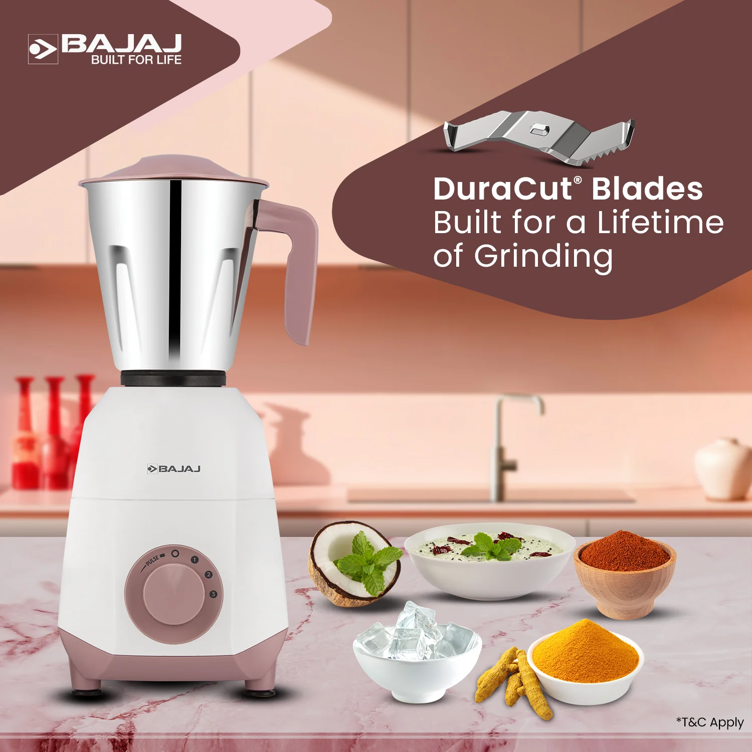 Bajaj Ninja Series GX75 4 Jar 750W Mixer Grinder - Image 5