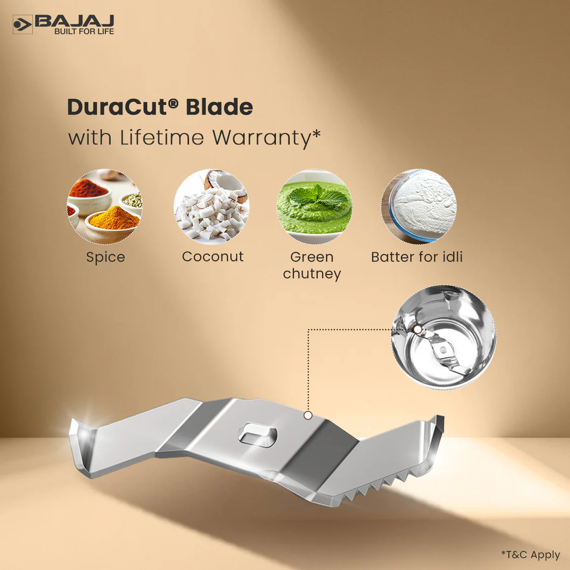 Bajaj Military Series Glamore 4 Jar 1000W Mixer Grinder - Image 7