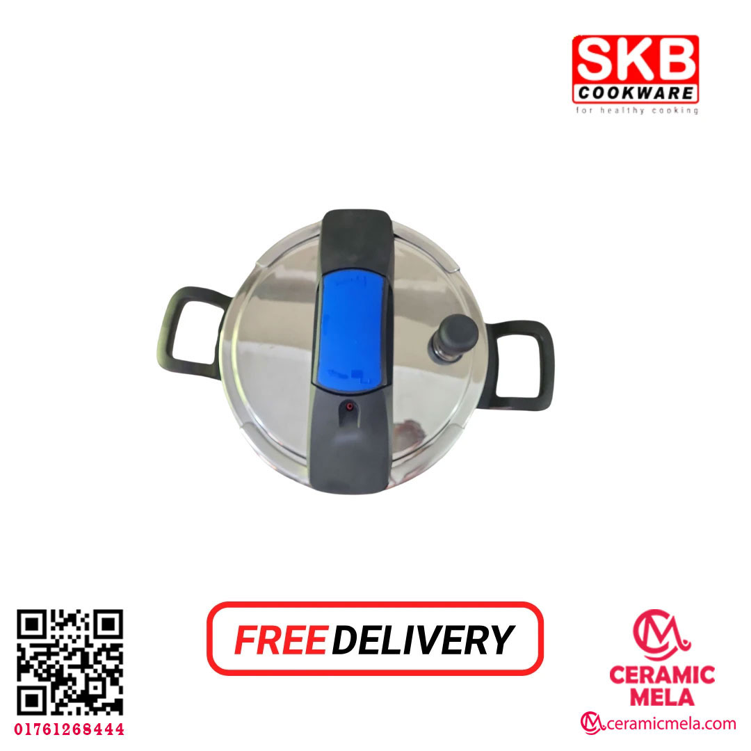 SKB 5 Ltr Stainless Steel Pressure Cooker Food Grade 304 (Whistle System) - Image 3