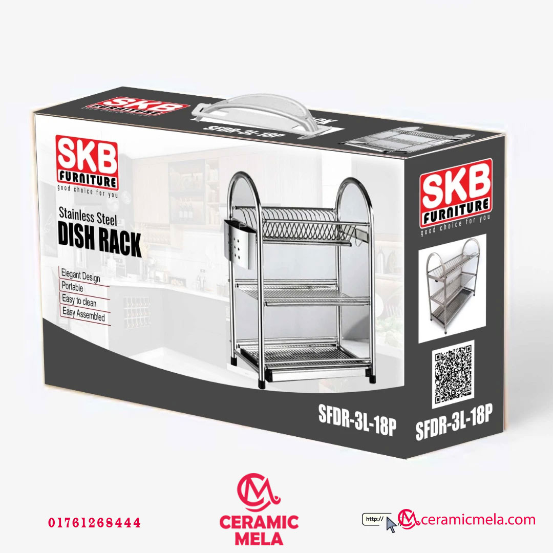 SKB 18 Plate Stainless Steel Dish Rack - Image 2