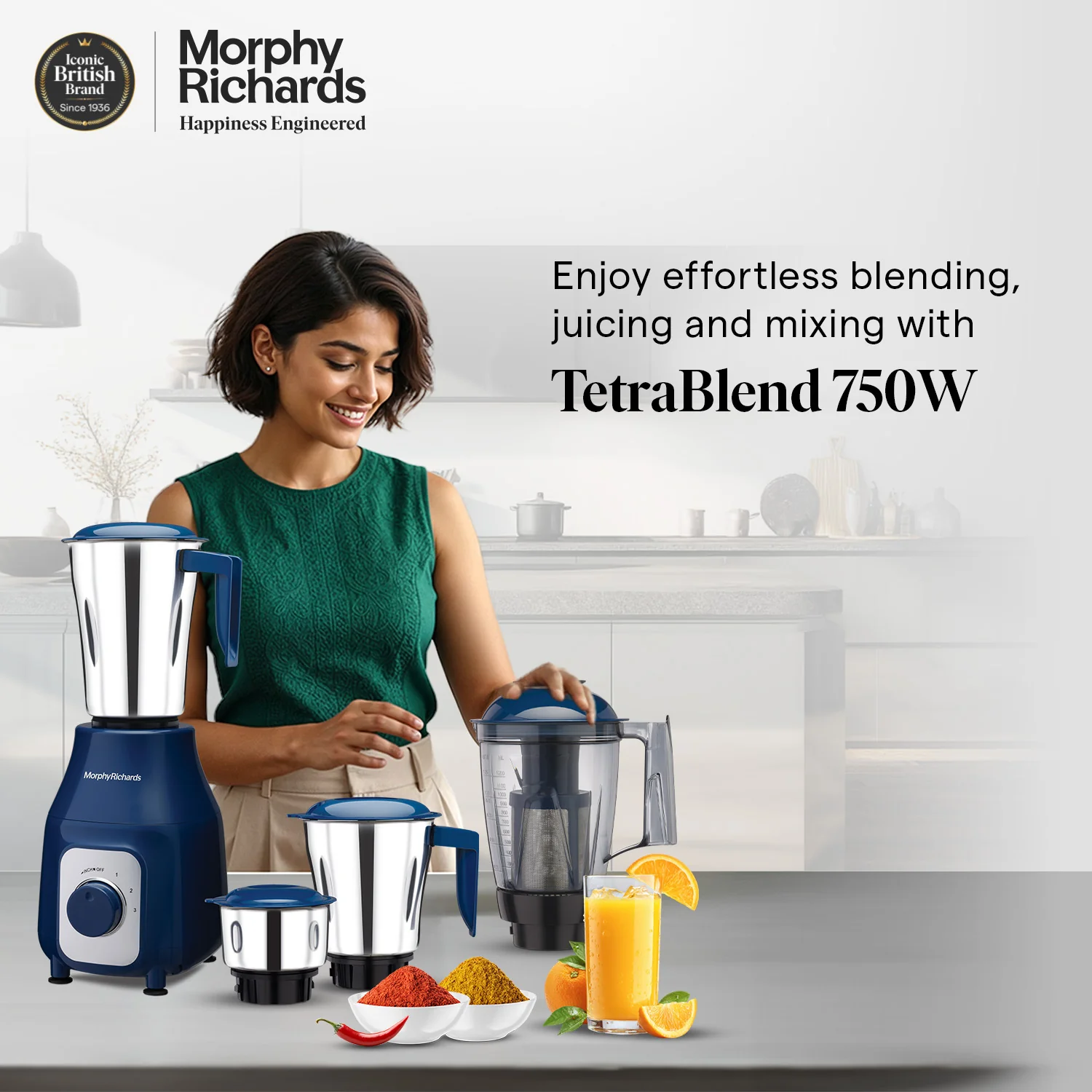 Morphy Richards Tetra Blend 750W Mixer Grinder - Image 4