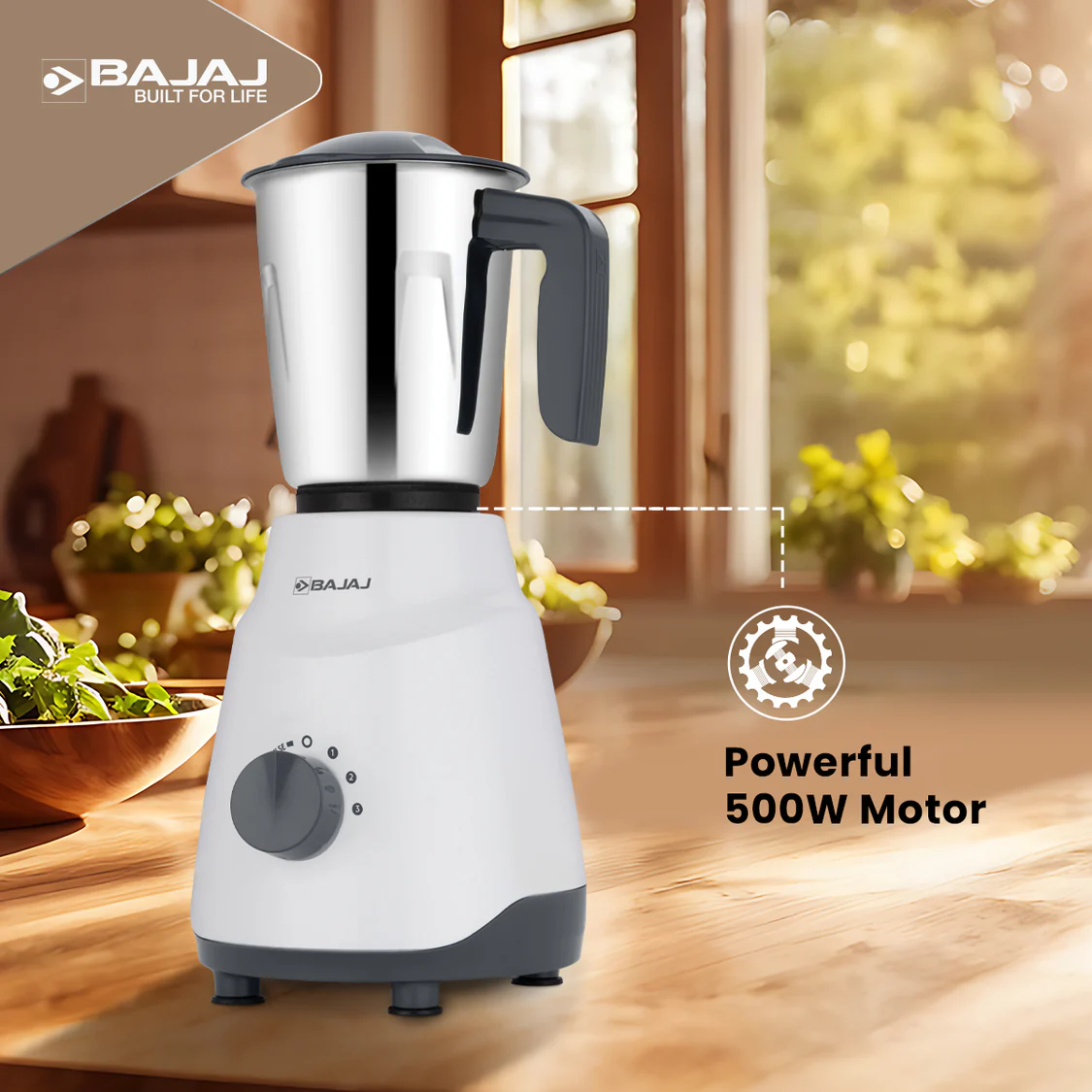 Bajaj Ninja Series Kompact 500W Mixer Grinder - Image 4