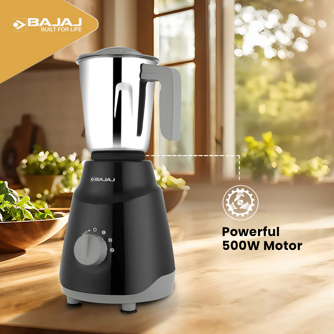Bajaj GX1 Ninja Series 500W Mixer Grinder - Image 4