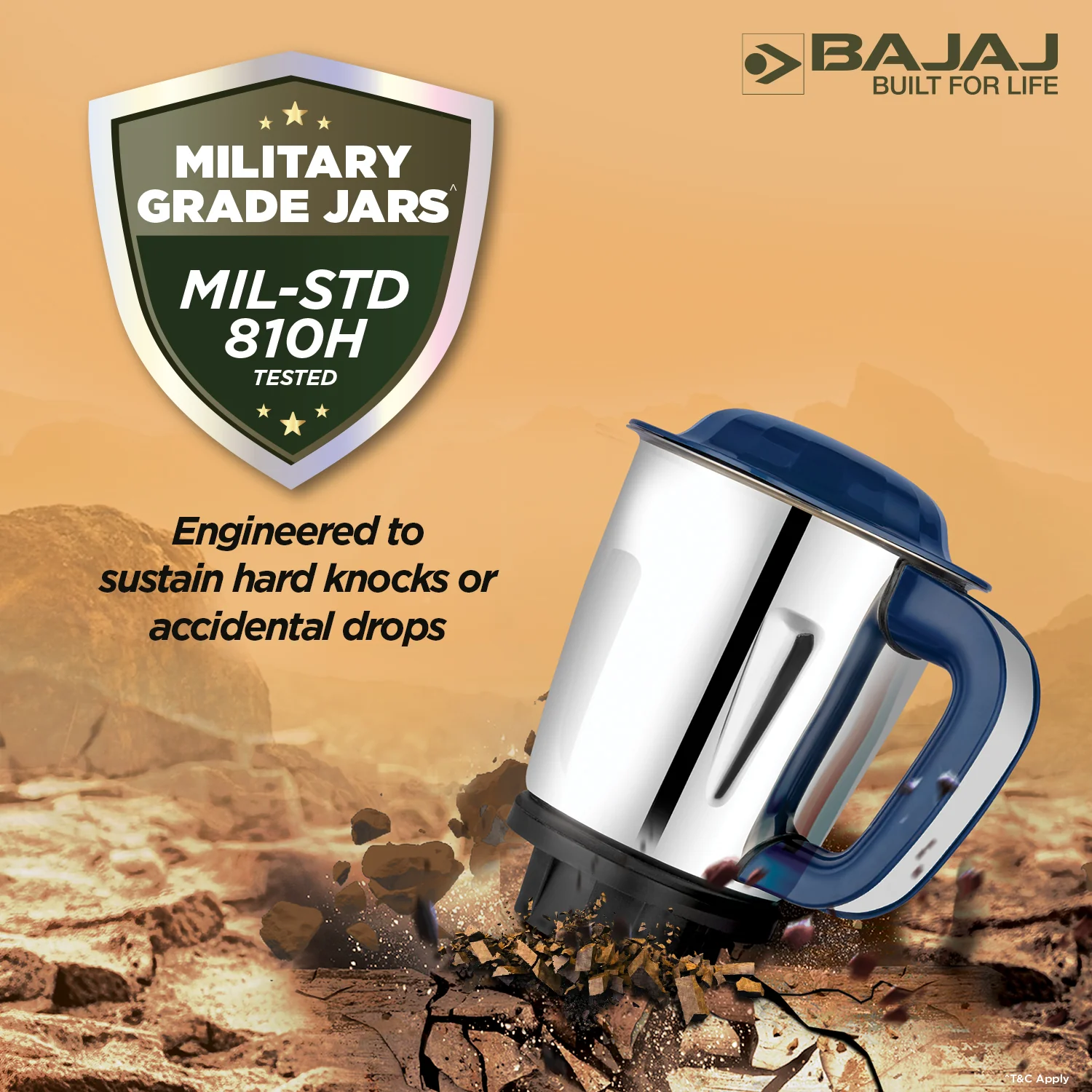 Bajaj Military Series Glamore 800W Mixer Grinder - Image 4