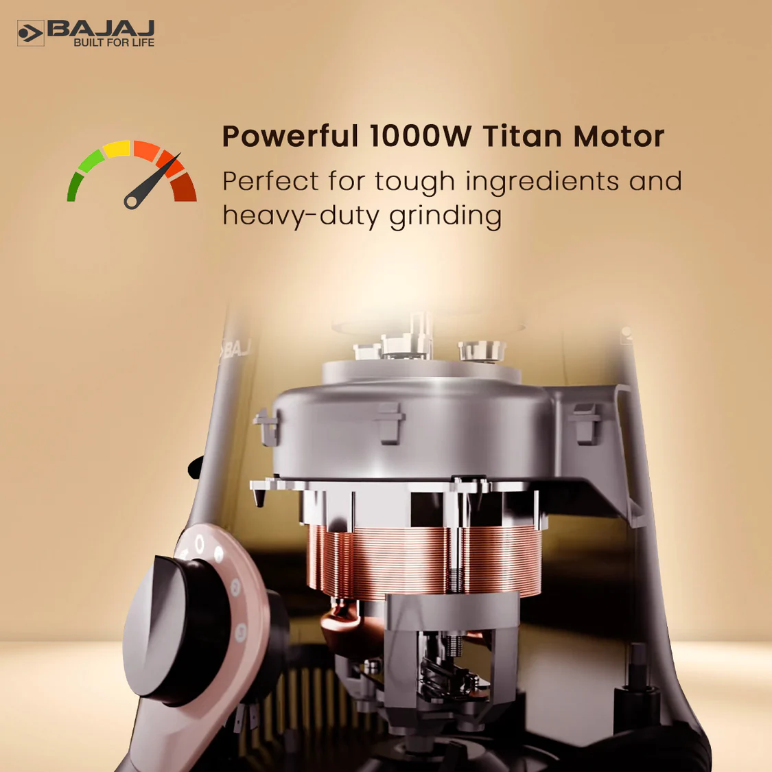 Bajaj Military Series Glamore 4 Jar 1000W Mixer Grinder - Image 6