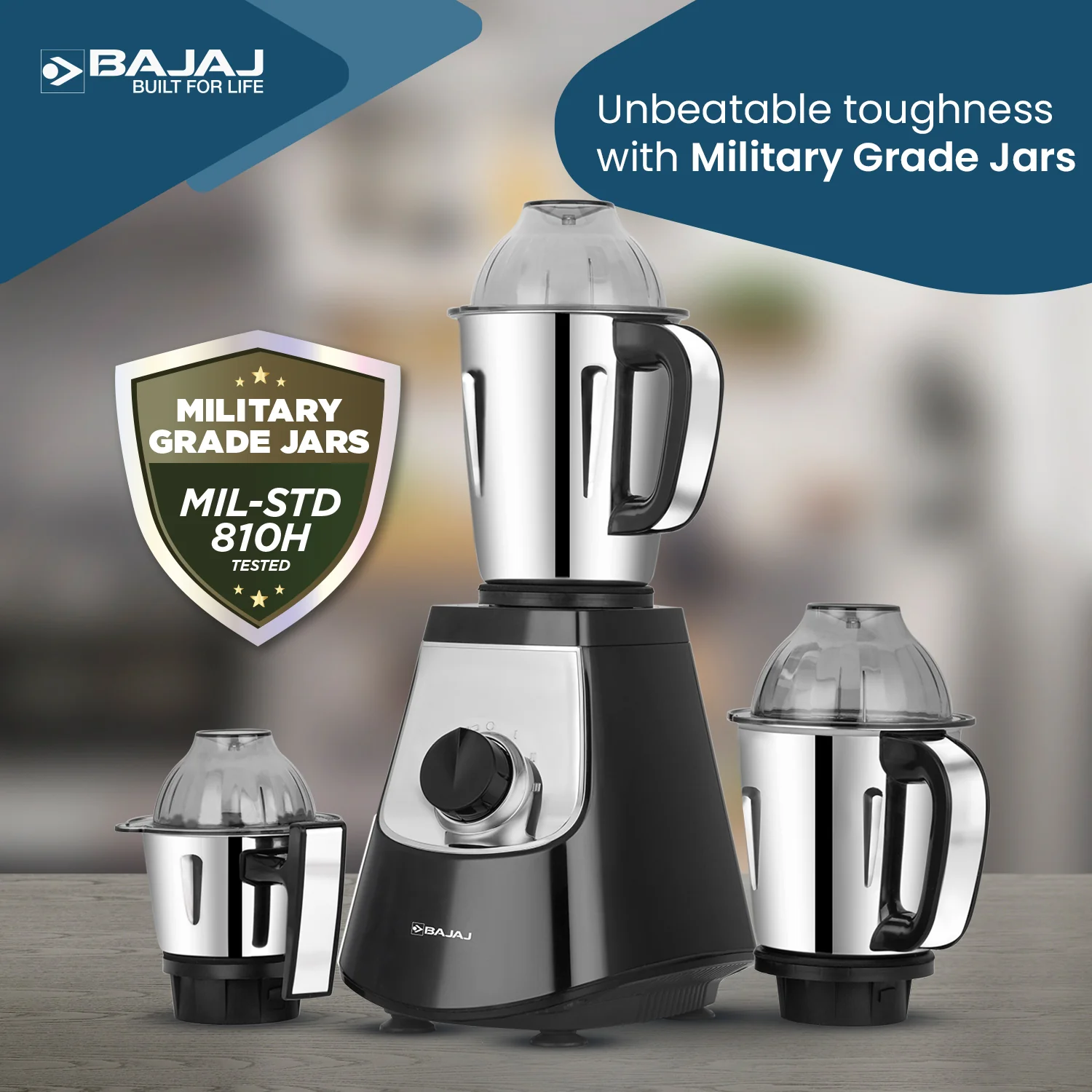Bajaj Military Series Evoque 4 Jar 1000W Mixer Grinder - Image 6