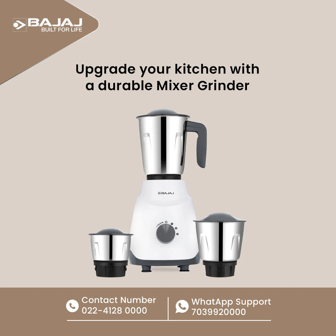 Bajaj Ninja Series Kompact 500W Mixer Grinder - Image 5