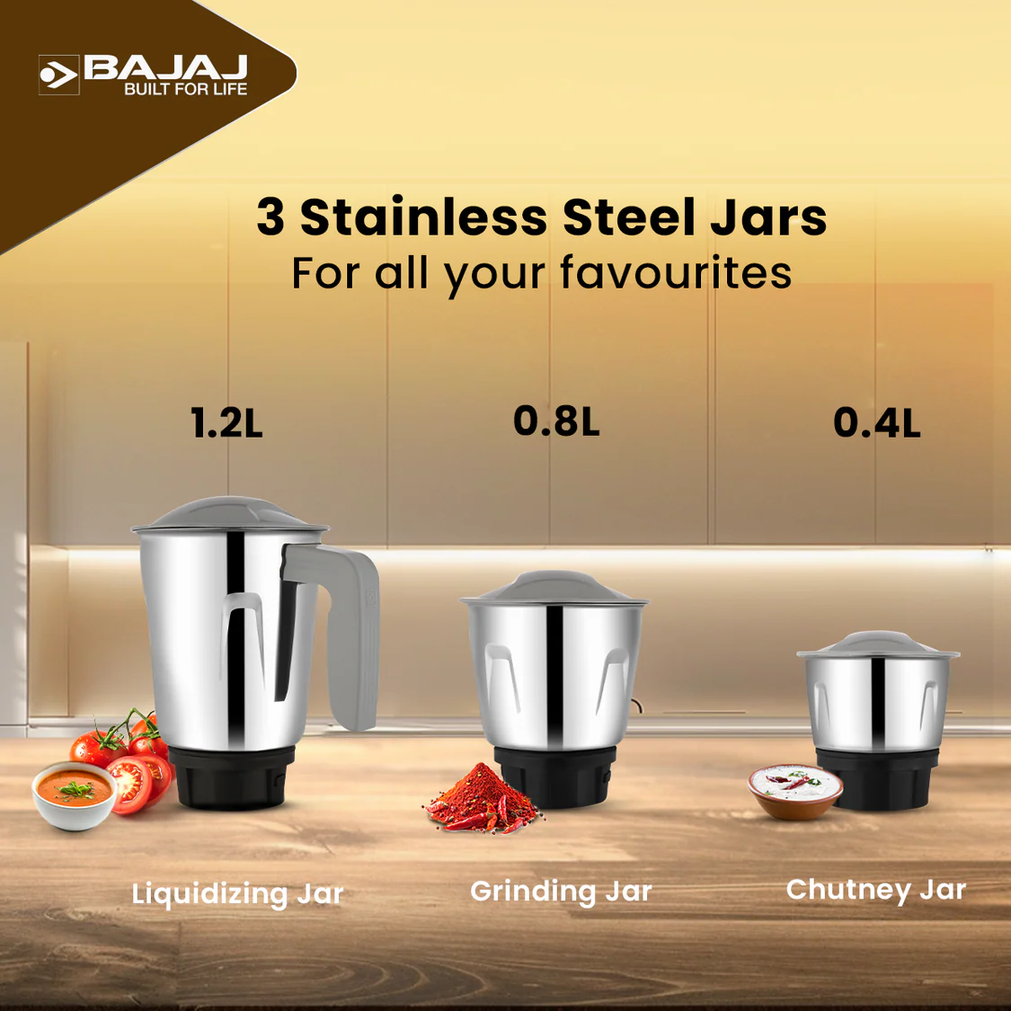 Bajaj Rex Ninja Series 4 Jar 500W Mixer Grinder - Image 4
