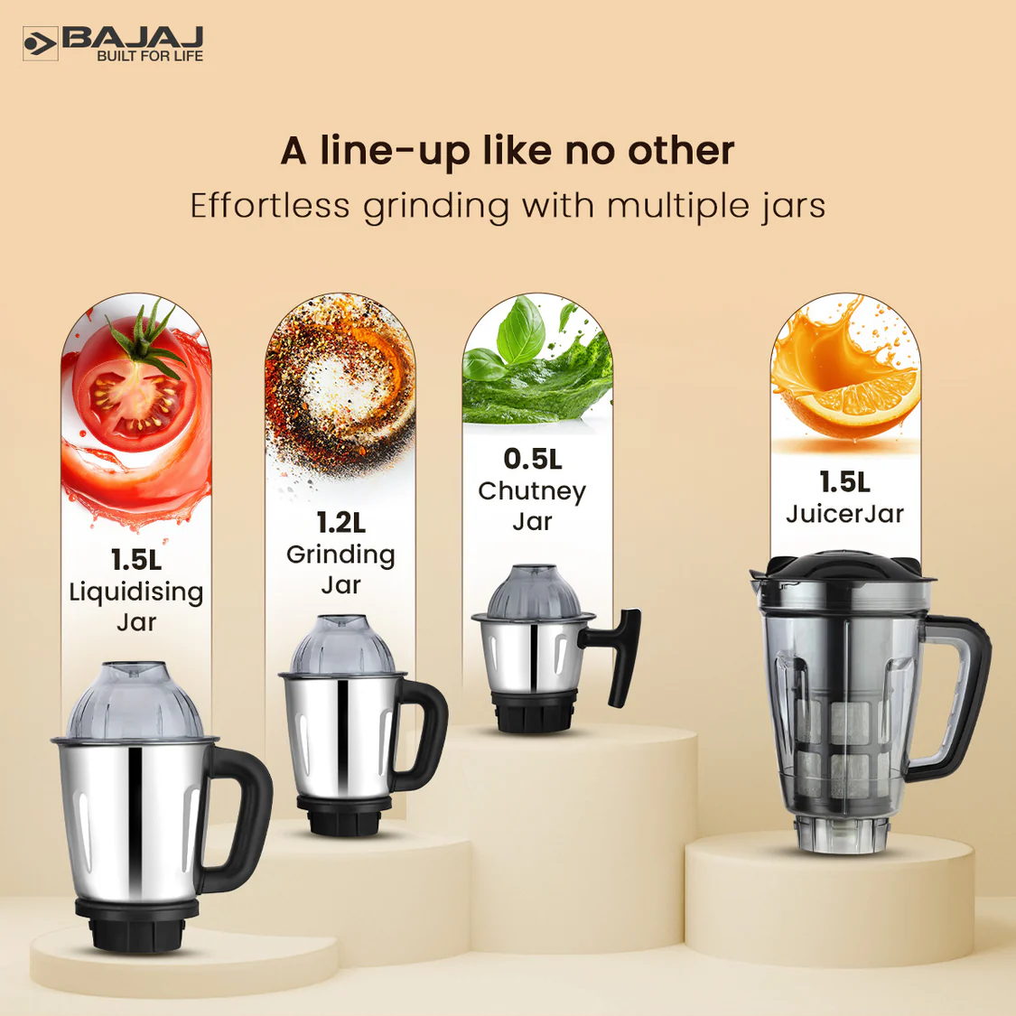 Bajaj Military Series Glamore 4 Jar 1000W Mixer Grinder - Image 5