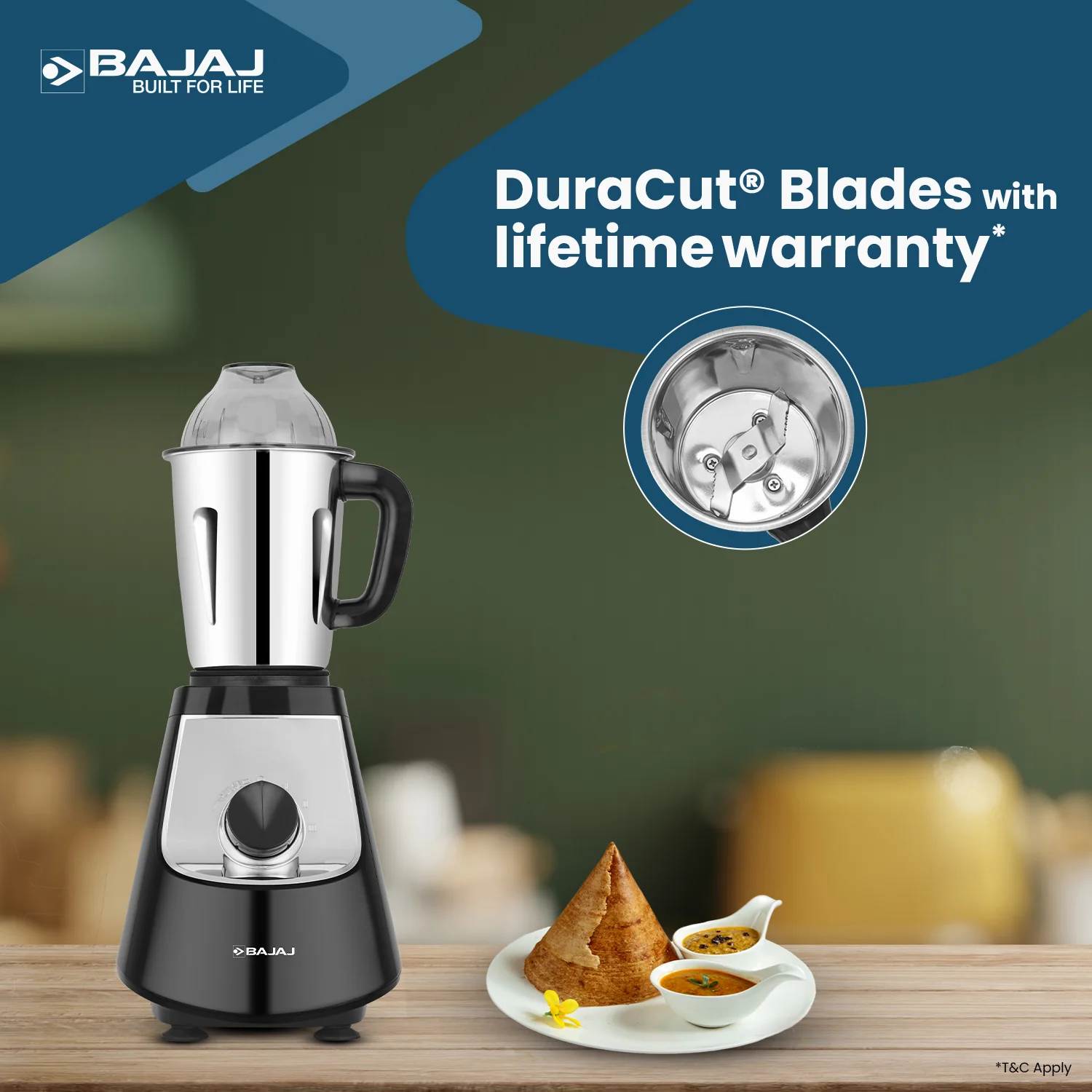 Bajaj Military Series Evoque 4 Jar 1000W Mixer Grinder - Image 5