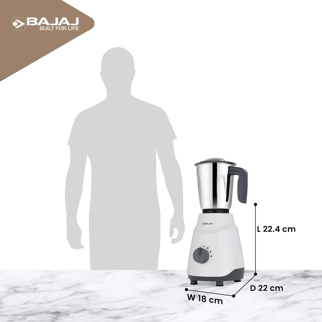 Bajaj Ninja Series Kompact 500W Mixer Grinder - Image 6