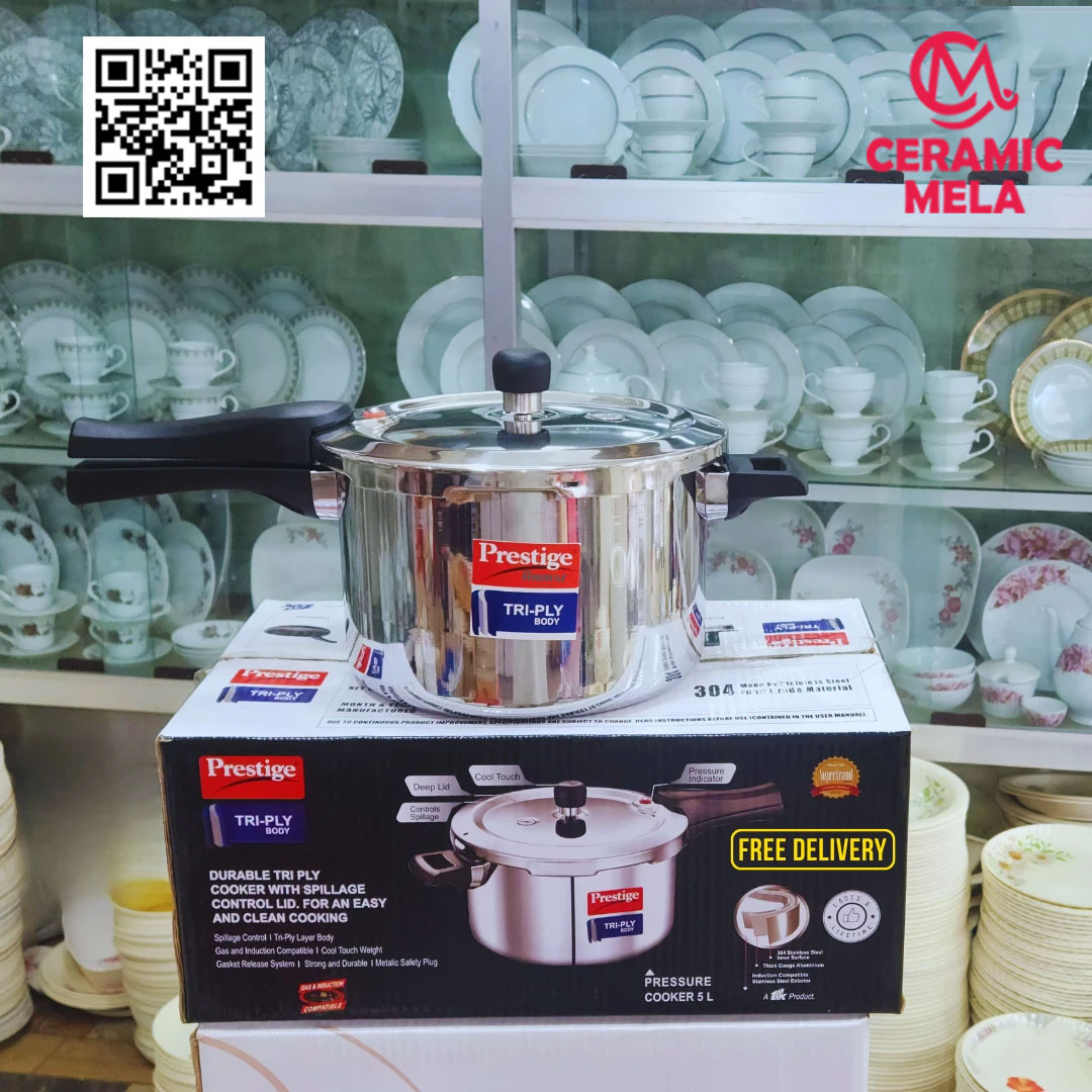 Prestige TRI-PLY BODY 5 Ltr Stainless Steel Pressure Cooker - Image 4
